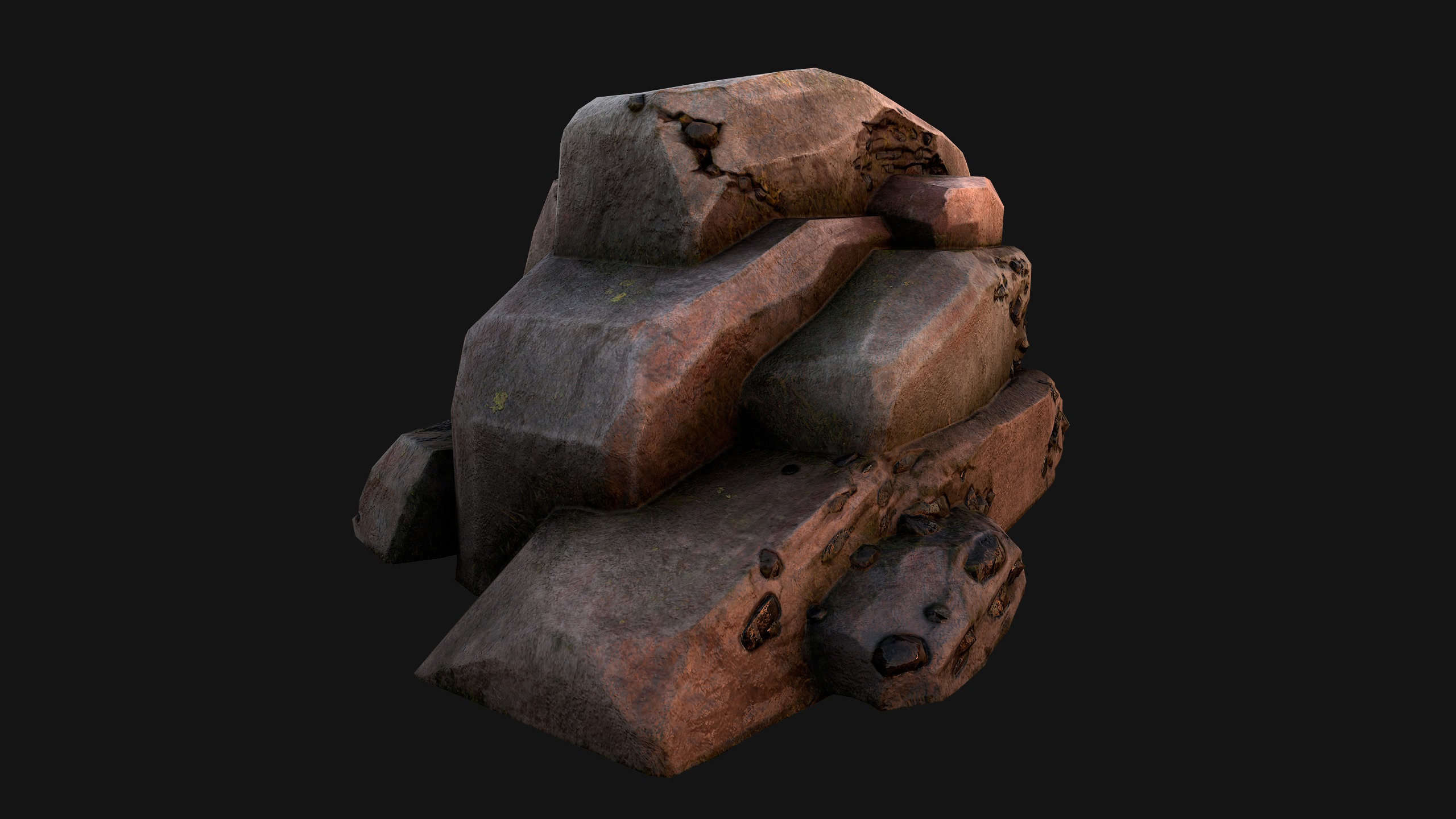 Coal Deposits Rocks and Ore Low-poly 3D model_29