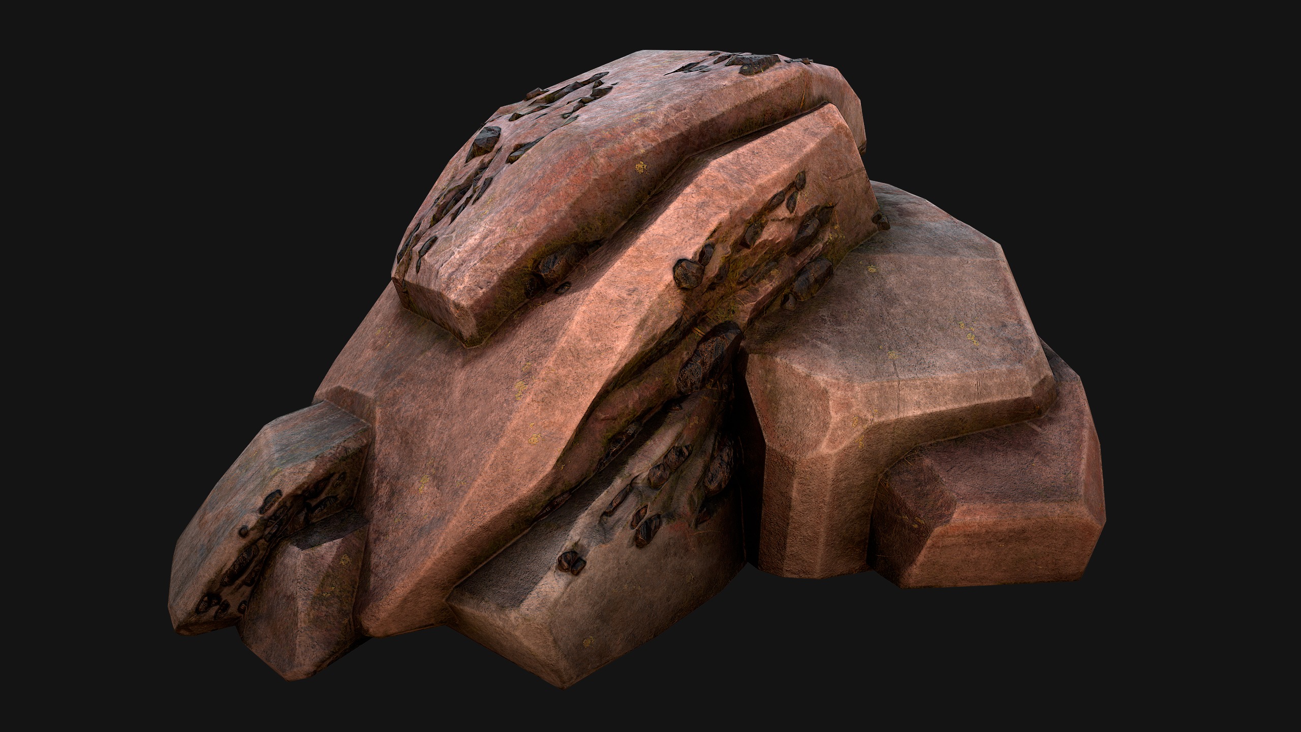 Coal Deposits Rocks and Ore Low-poly 3D model_24