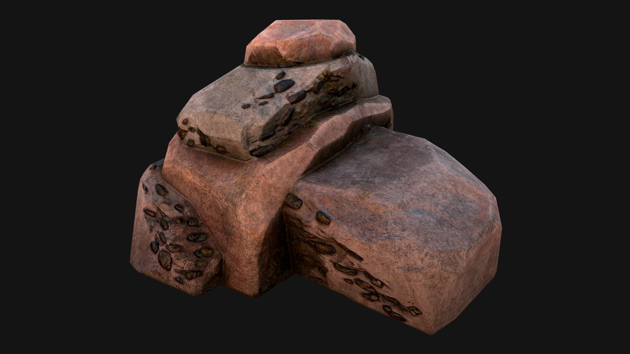 Coal Deposits Rocks and Ore Low-poly 3D model_35
