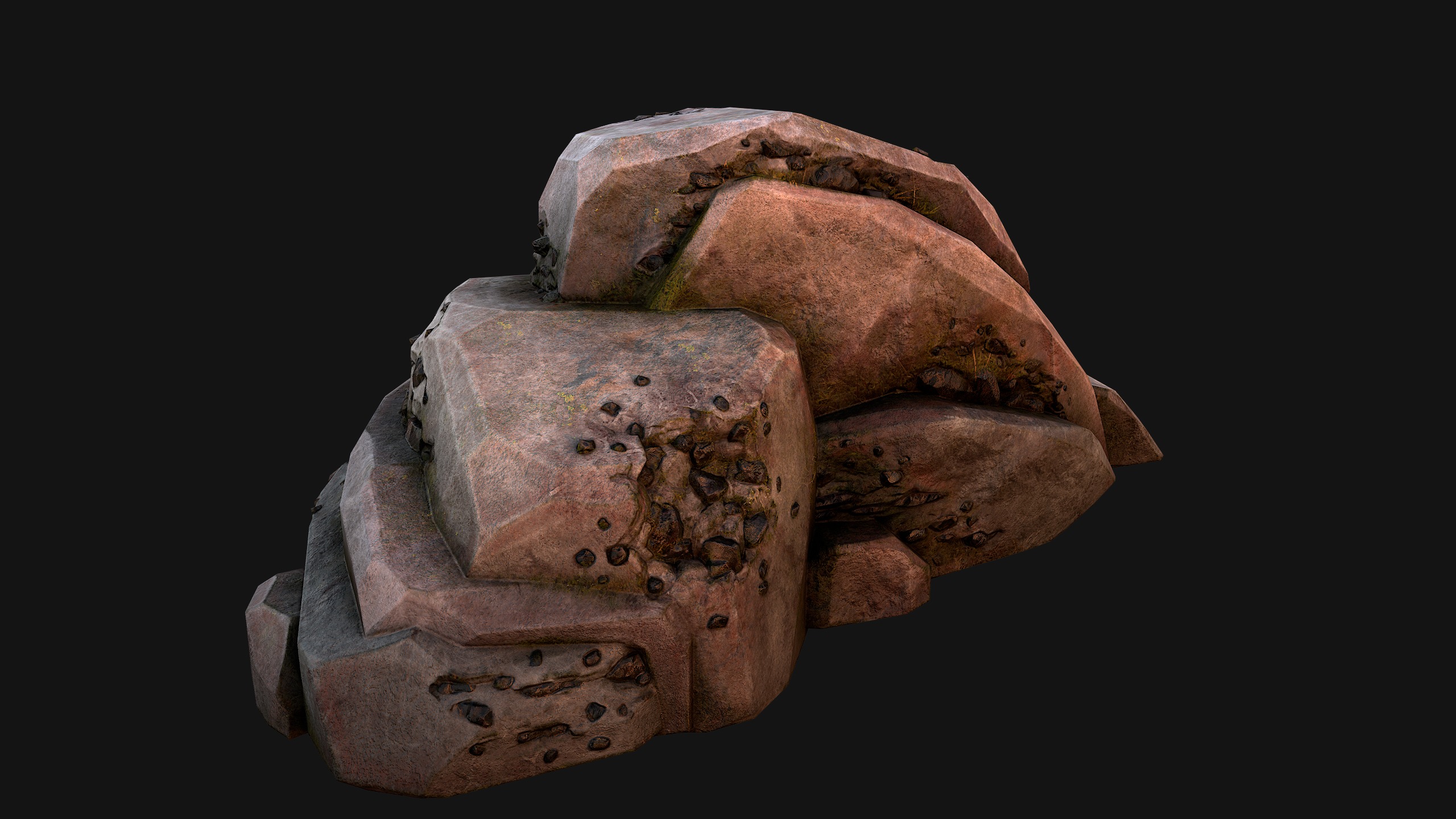 Coal Deposits Rocks and Ore Low-poly 3D model_20