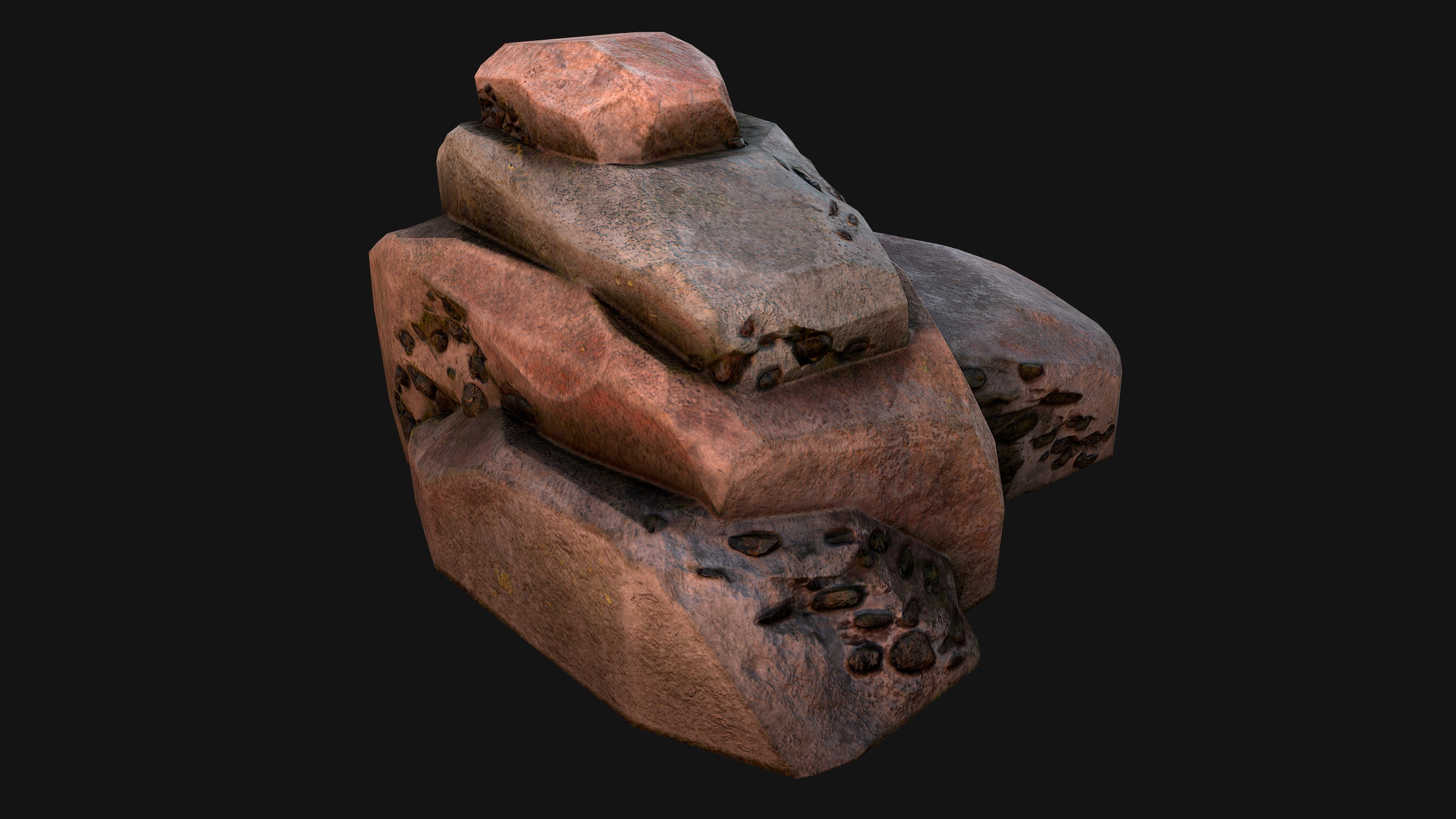 Coal Deposits Rocks and Ore Low-poly 3D model_36