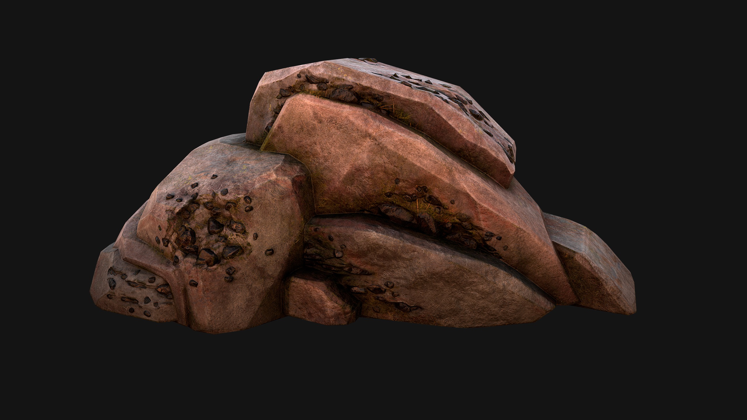 Coal Deposits Rocks and Ore Low-poly 3D model_19