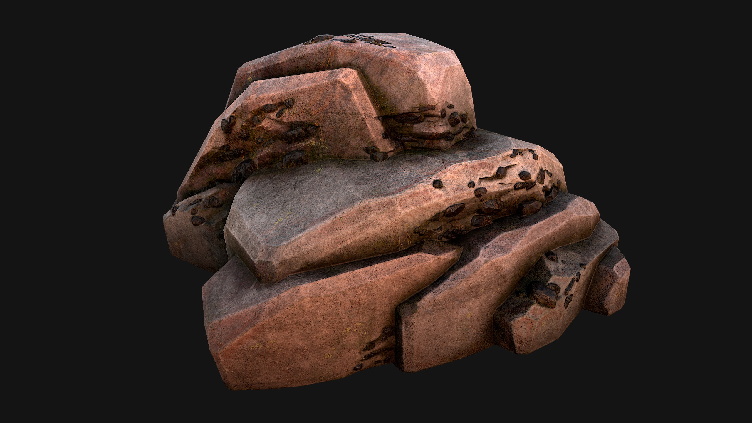 Coal Deposits Rocks and Ore Low-poly 3D model_23