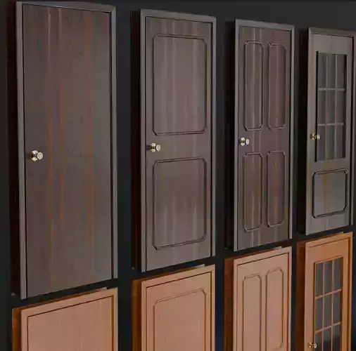 Realistic Wooden Door Bundle - Door Collection Pack 3D model