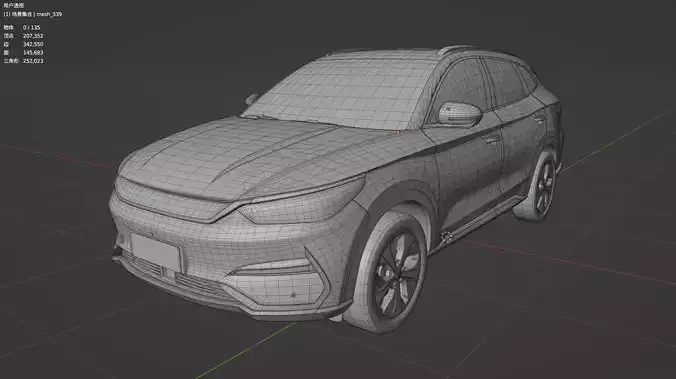 BYD Song Plus EV 2021  low poly