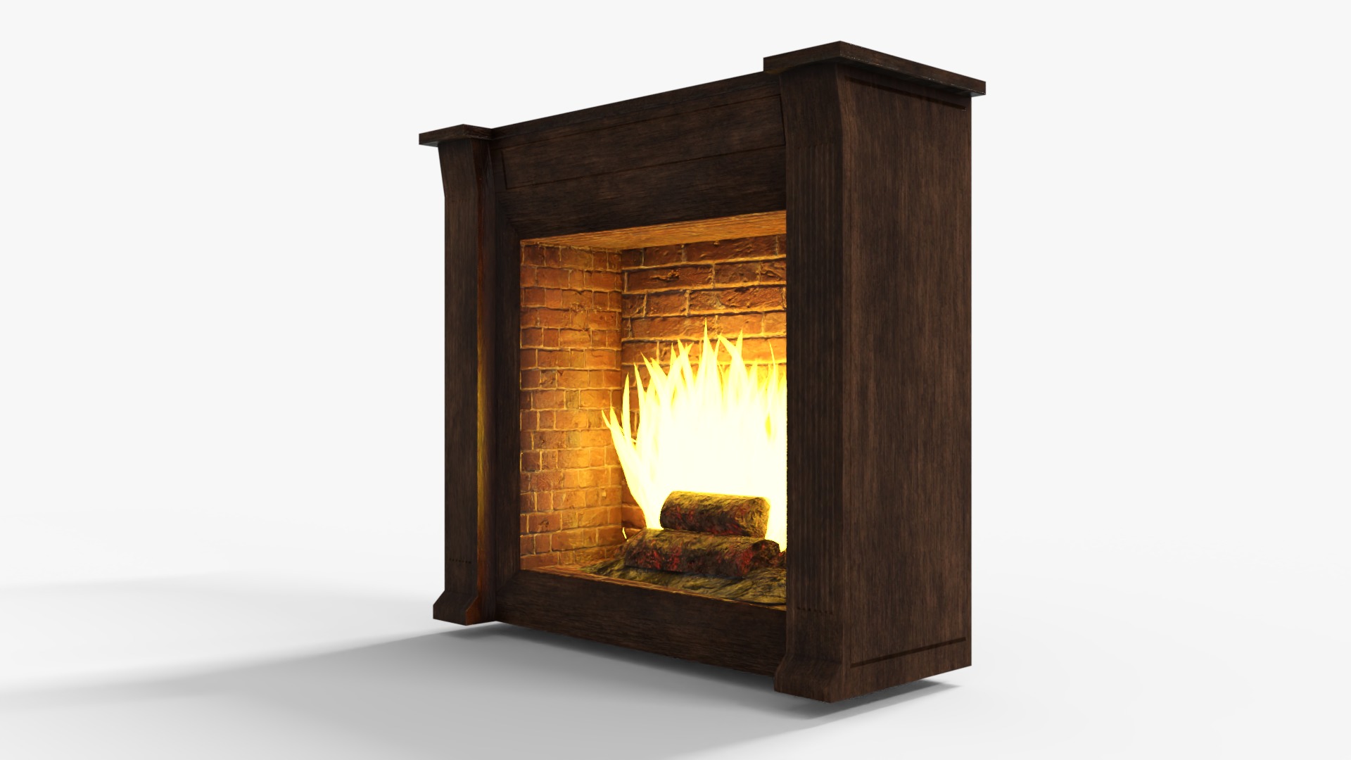 Fireplace  Low-poly 3D model_3