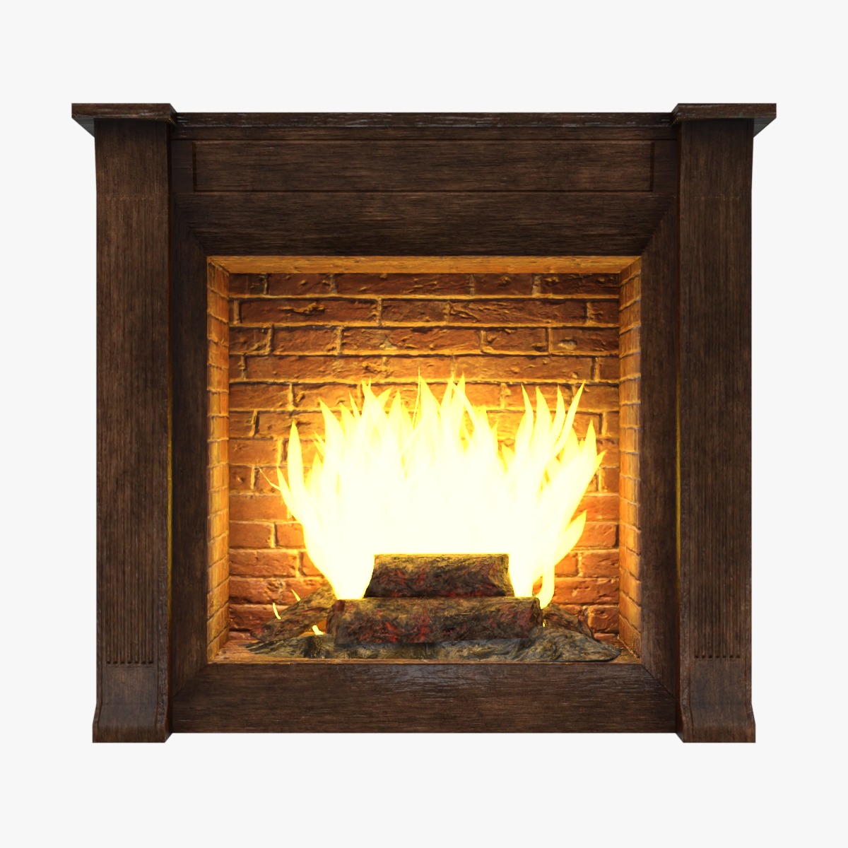 Fireplace  Low-poly 3D model_1