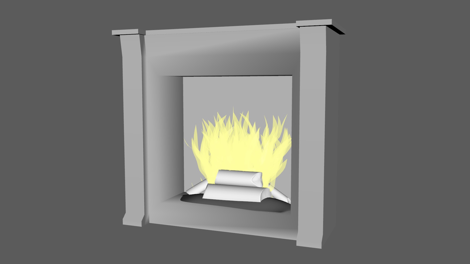 Fireplace  Low-poly 3D model_10