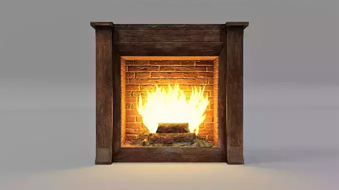 Fireplace  Low-poly 3D model