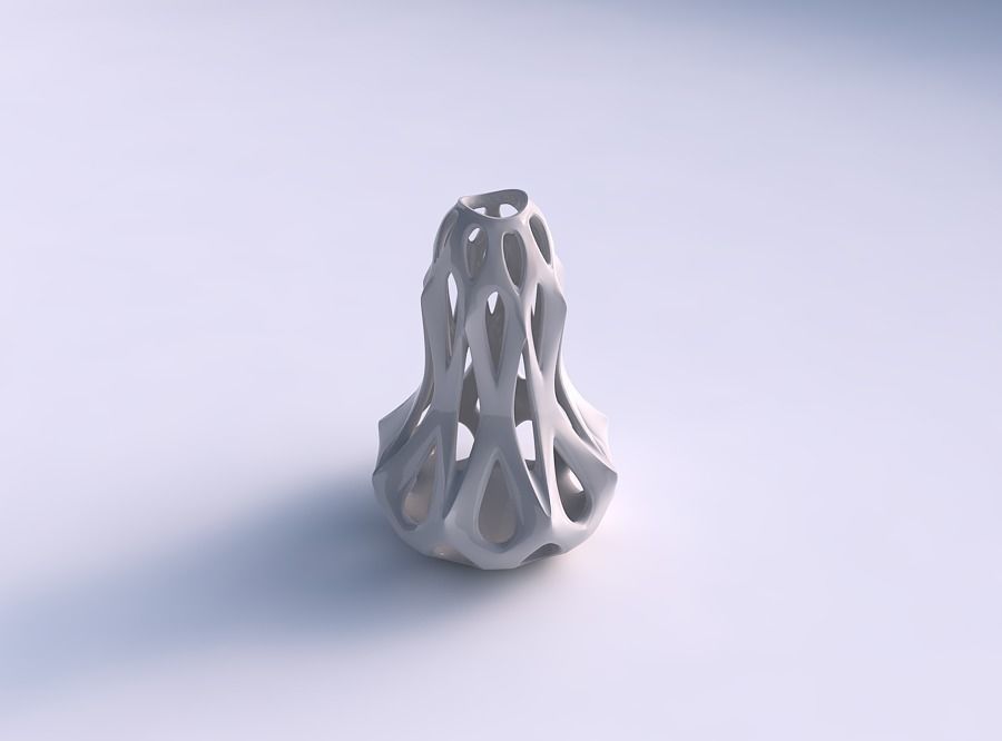 Vase slim with smooth cuts and shapr edges streched top 3D print model_0