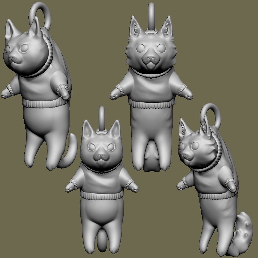 Kitty Christmas Ornaments 3D print model_3