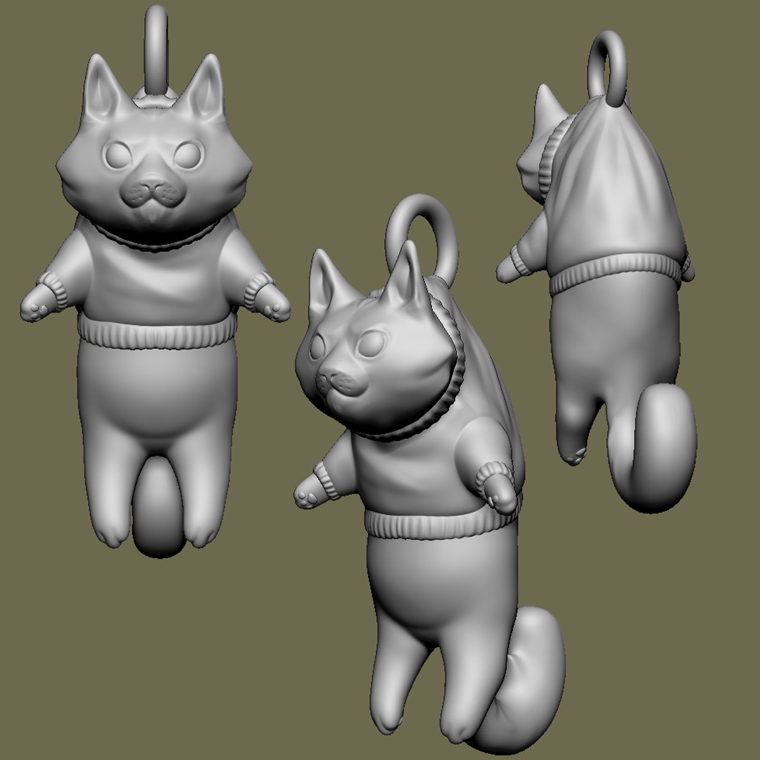 Kitty Christmas Ornaments 3D print model_2