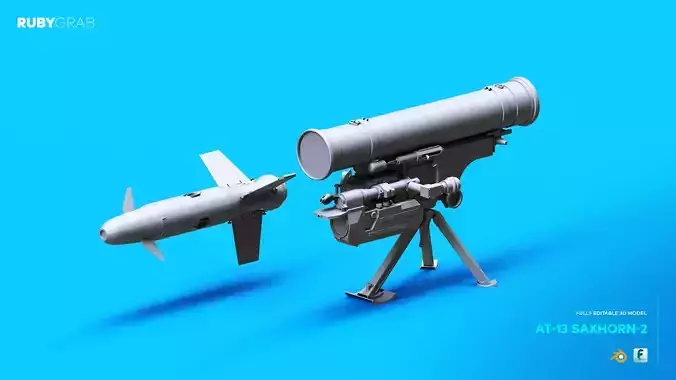 AT-13 Saxhorn-2 Rocket Launcher 3D model