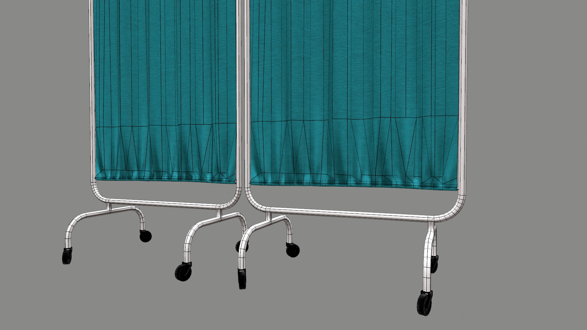 Hospital Curtain Divider Low Poly Low-poly 3D model_17