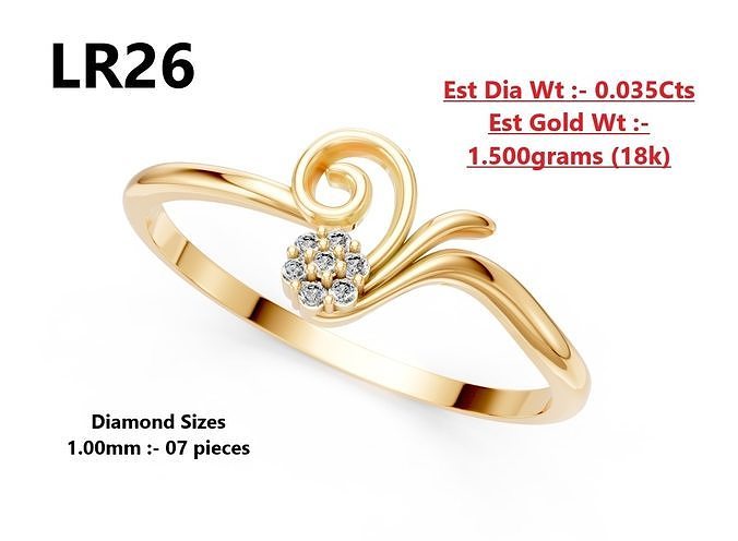Lightweight Diamond Ring 3D print model