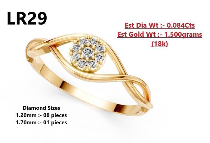 Lightweight Diamond Ring 3D print model