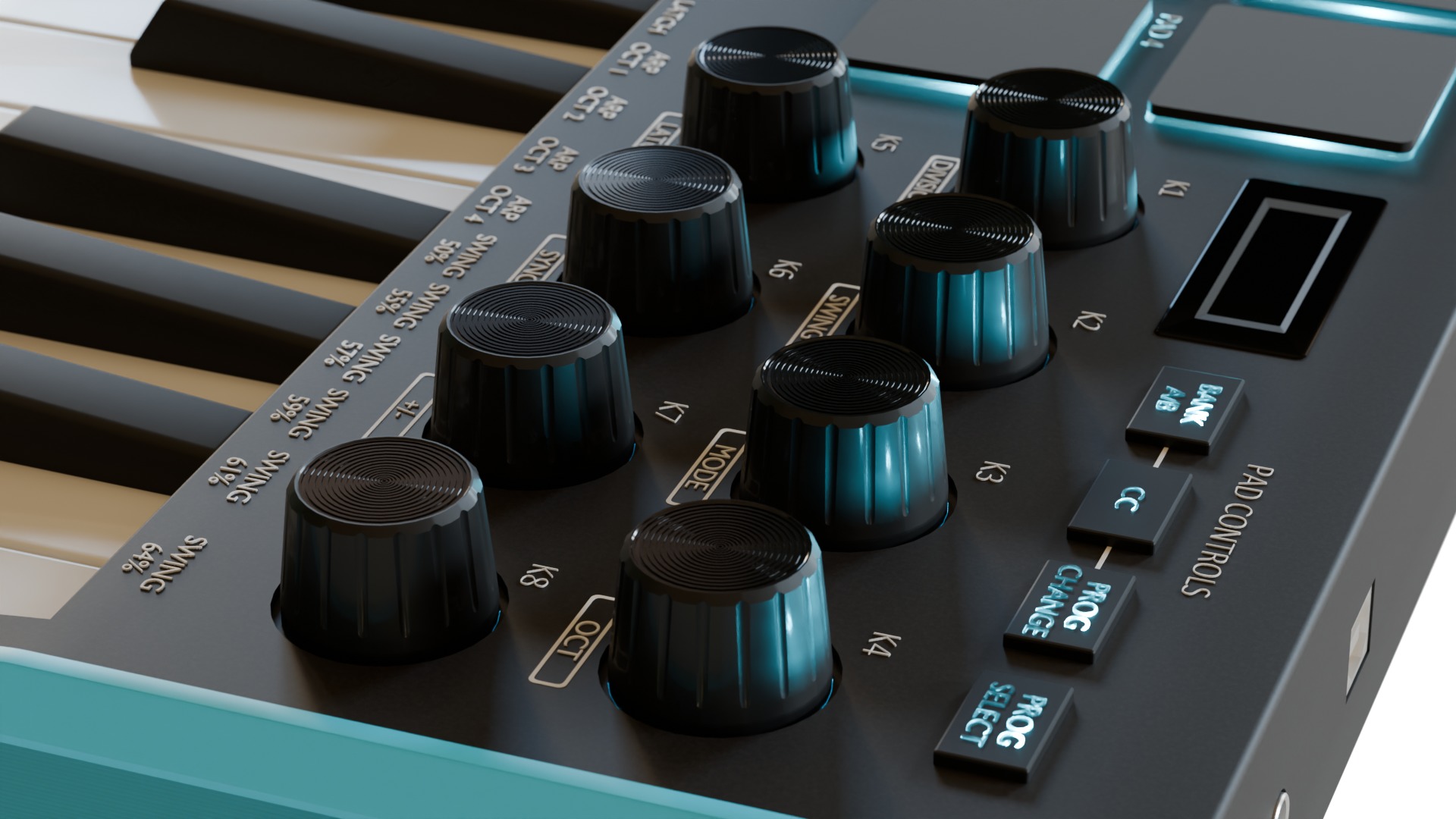 AKAI MINI midi keyboard 3D model_2