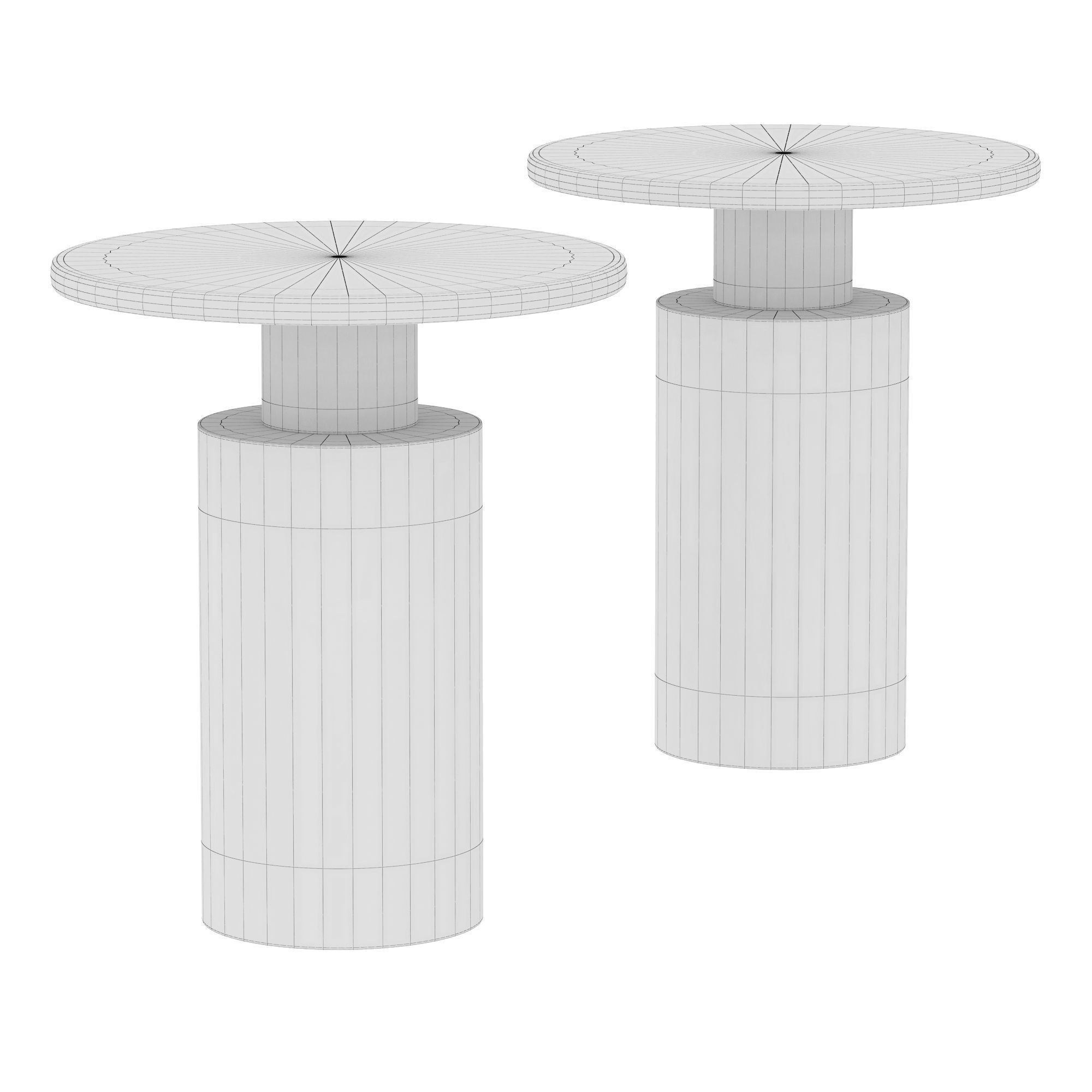 Terzo White Marble Side Table 3D model_1