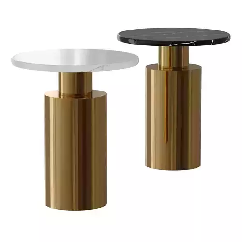 Terzo White Marble Side Table