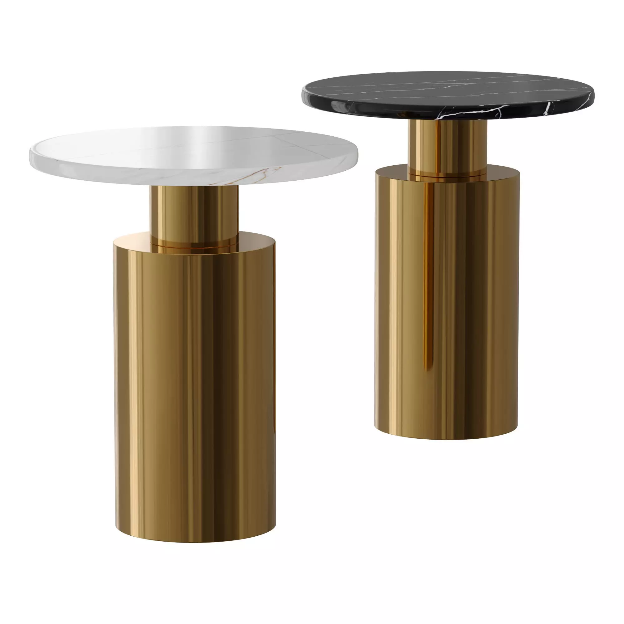 Terzo White Marble Side Table 3D model_0