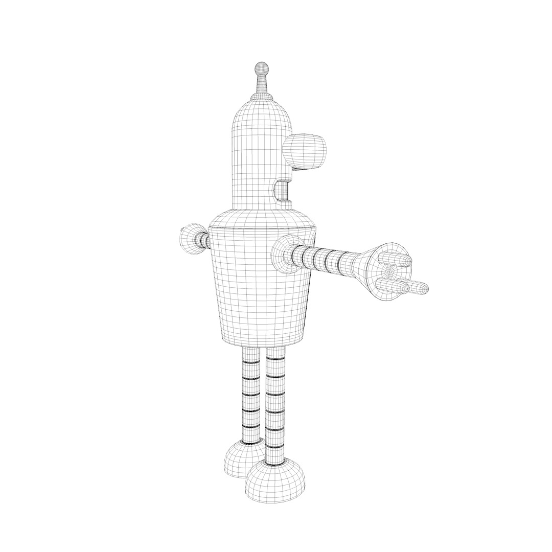 Character Bender Robot 3D model_1