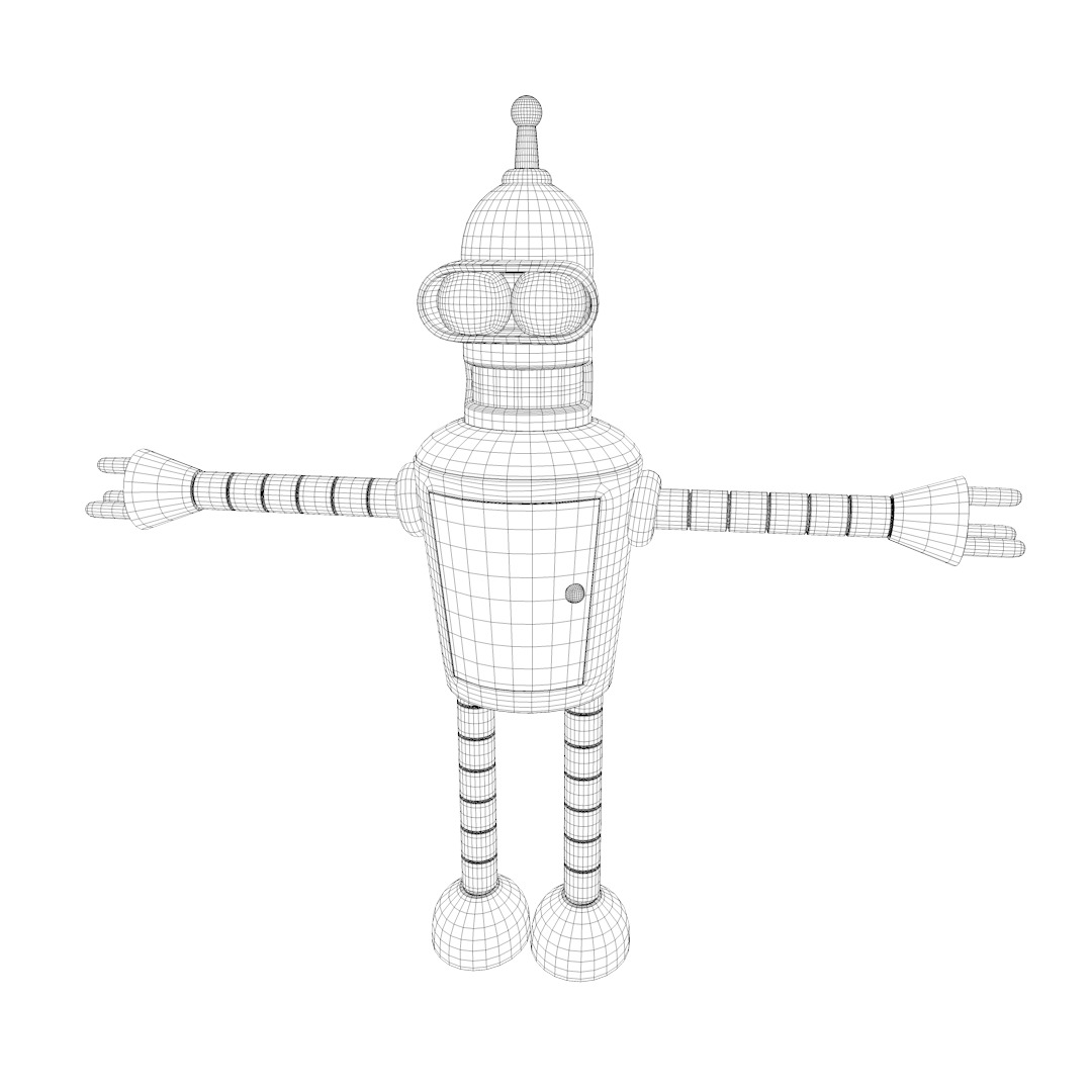 Character Bender Robot 3D model_2