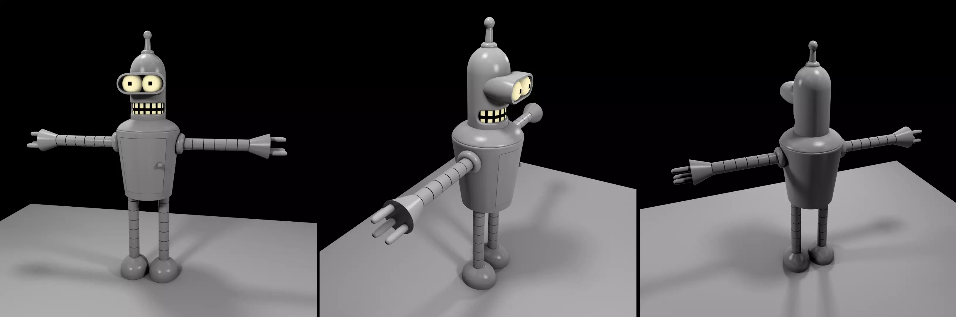 Character Bender Robot 3D model_0
