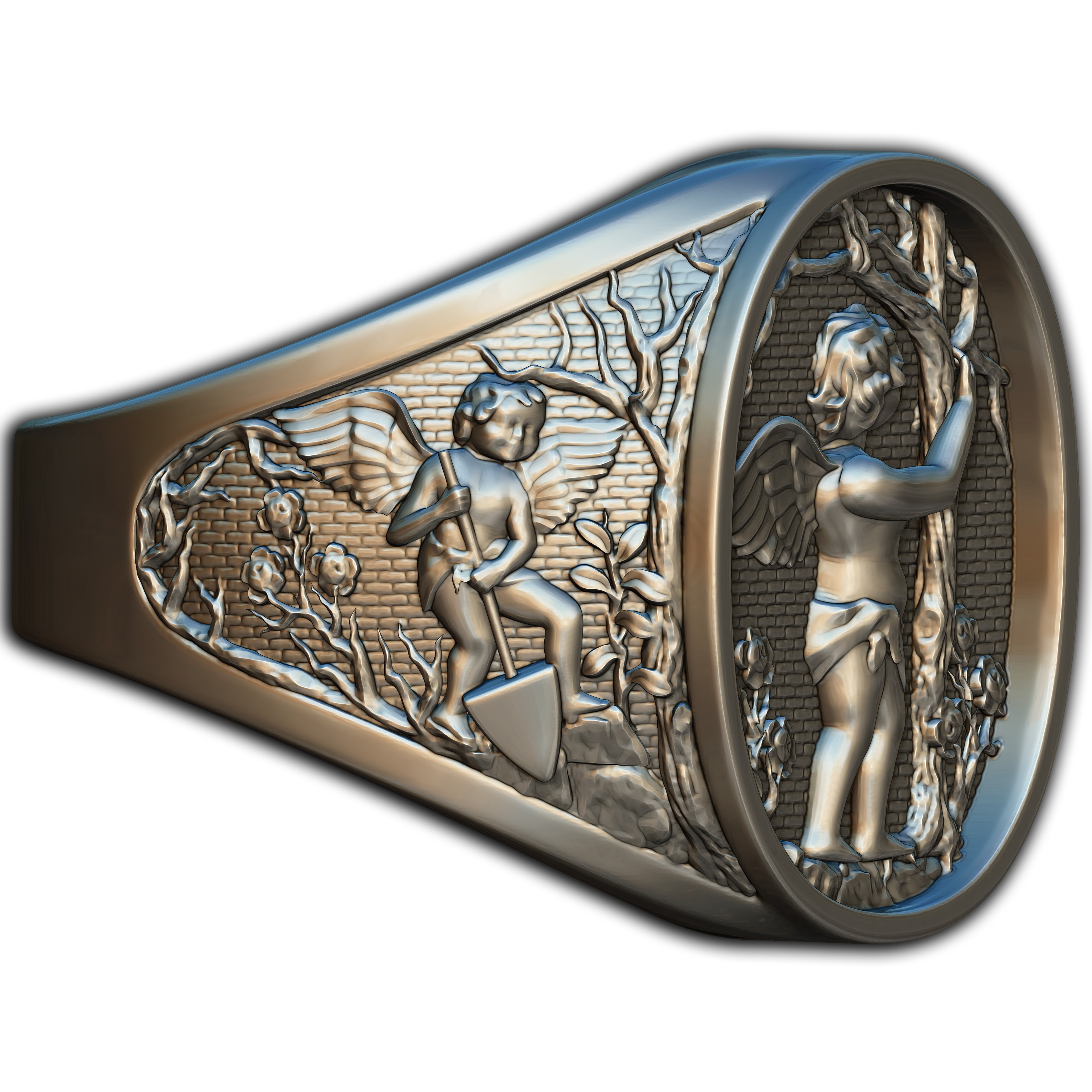 Cherub Ring 3D print model_4