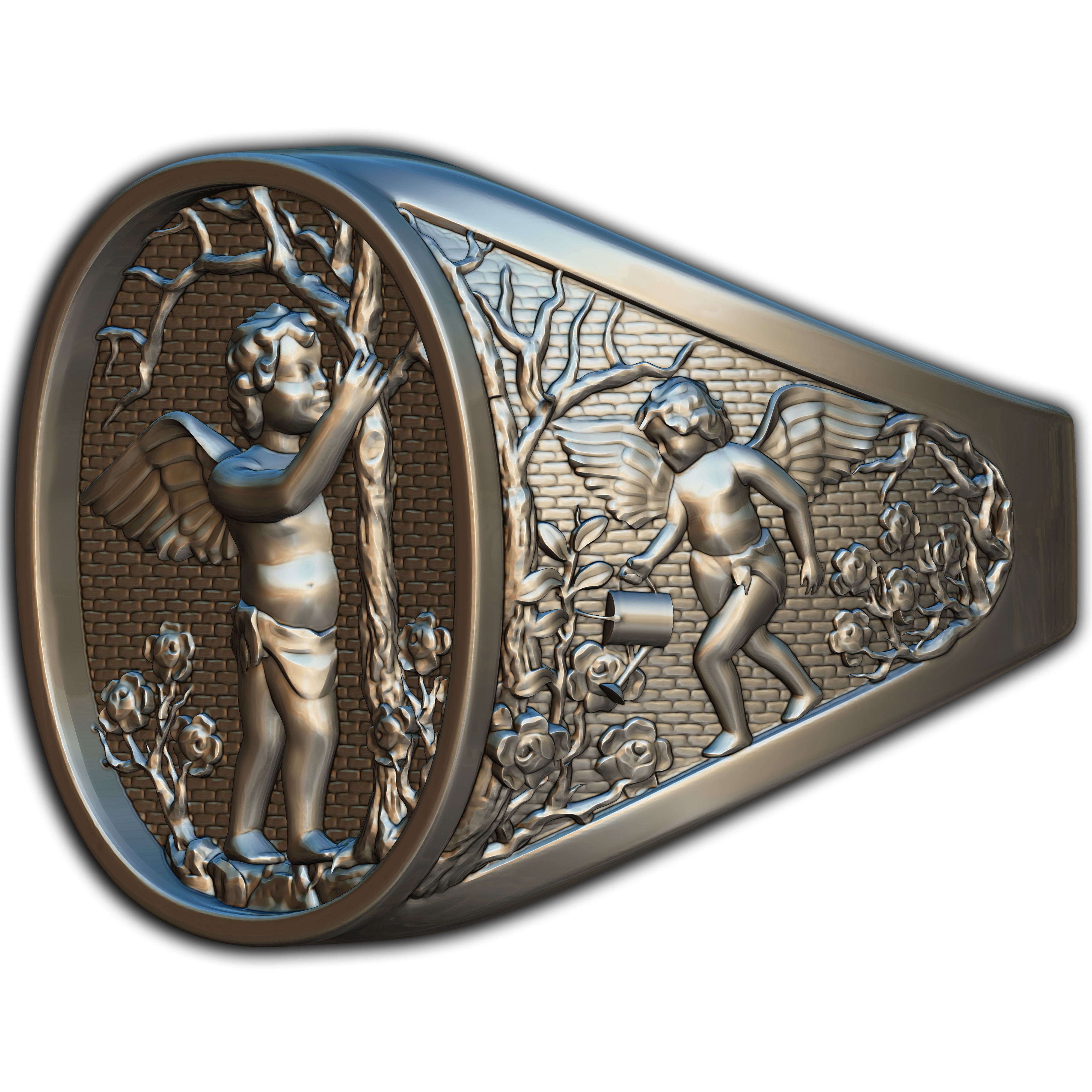 Cherub Ring 3D print model_3