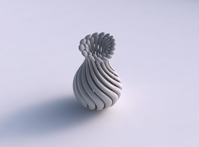 Vase small curved twisted with thick muscle structure and soft tips pimp up top