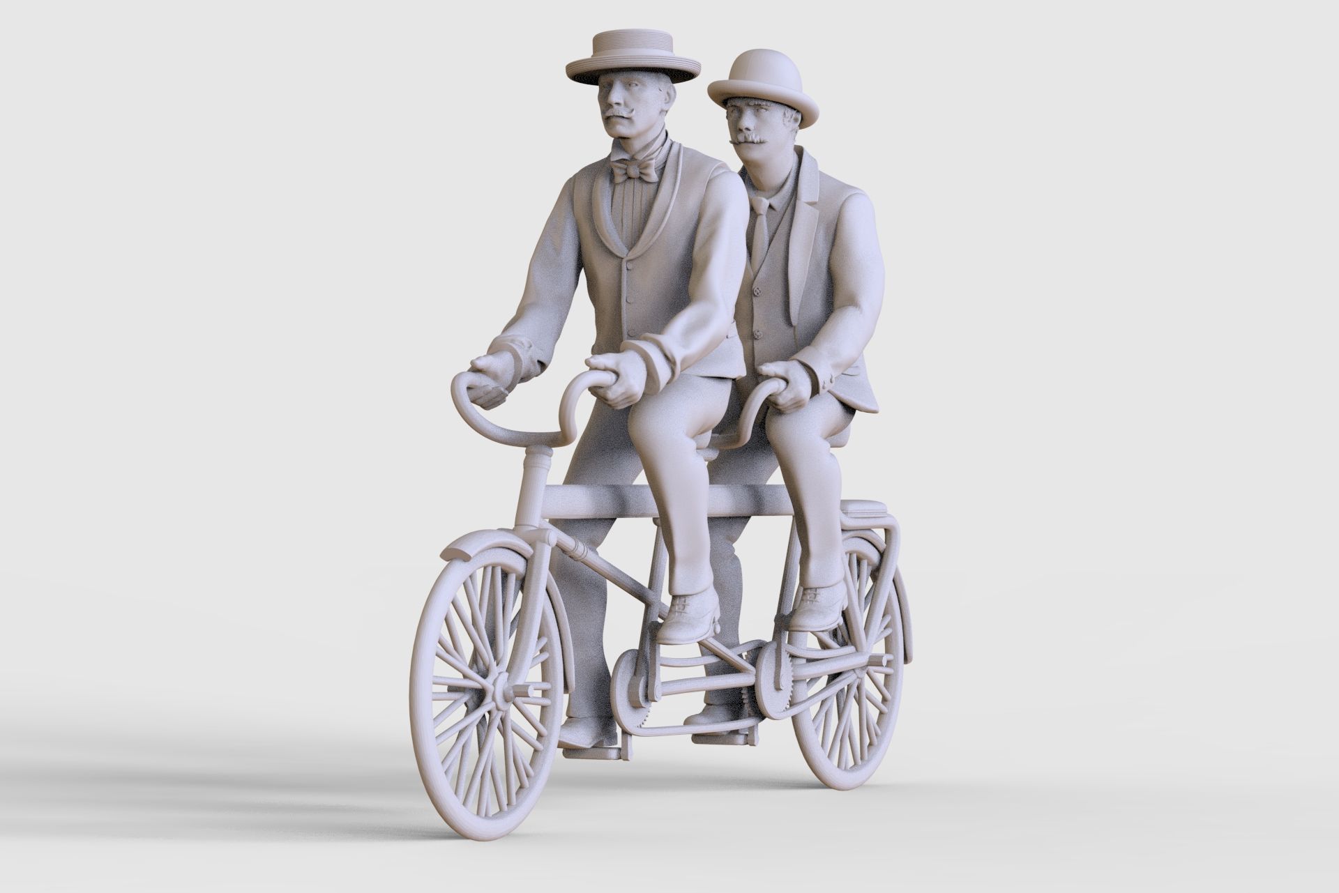 Tandem bike 3D print model_13
