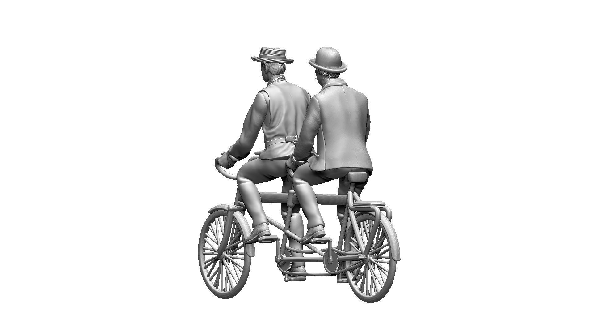Tandem bike 3D print model_24
