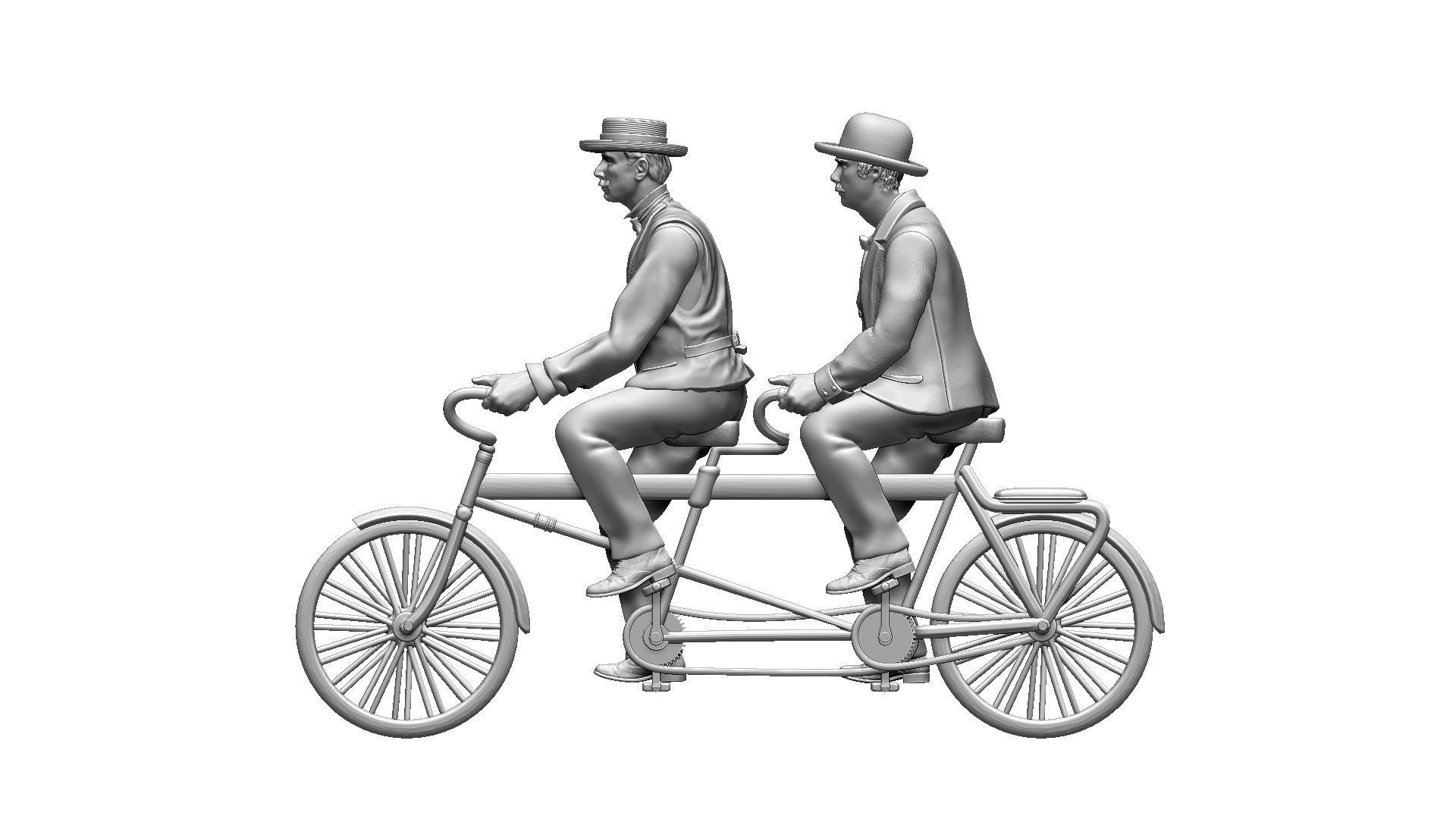 Tandem bike 3D print model_61