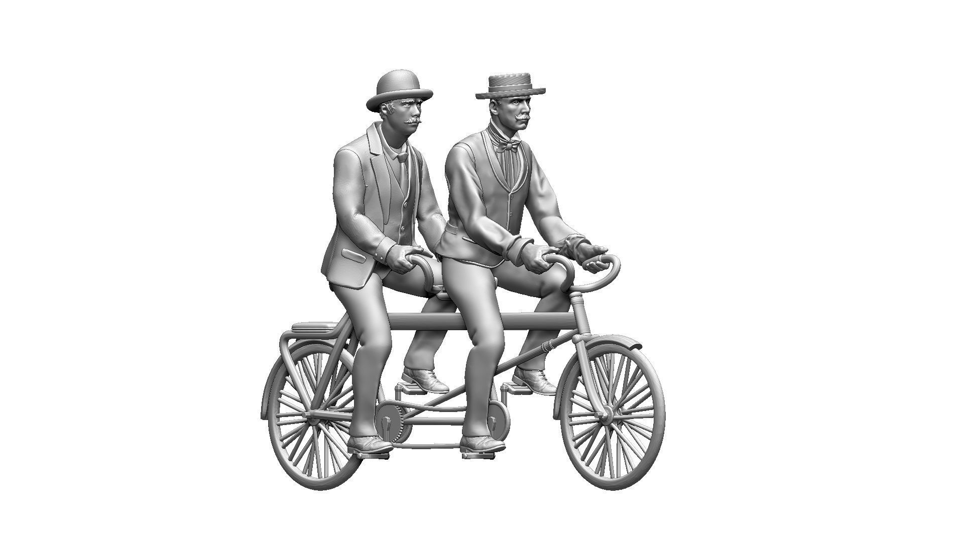 Tandem bike 3D print model_23