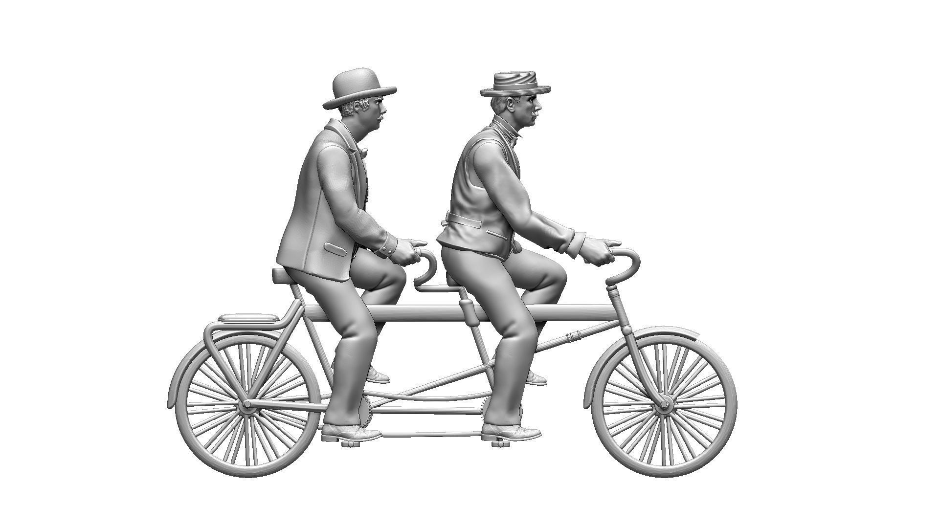 Tandem bike 3D print model_26