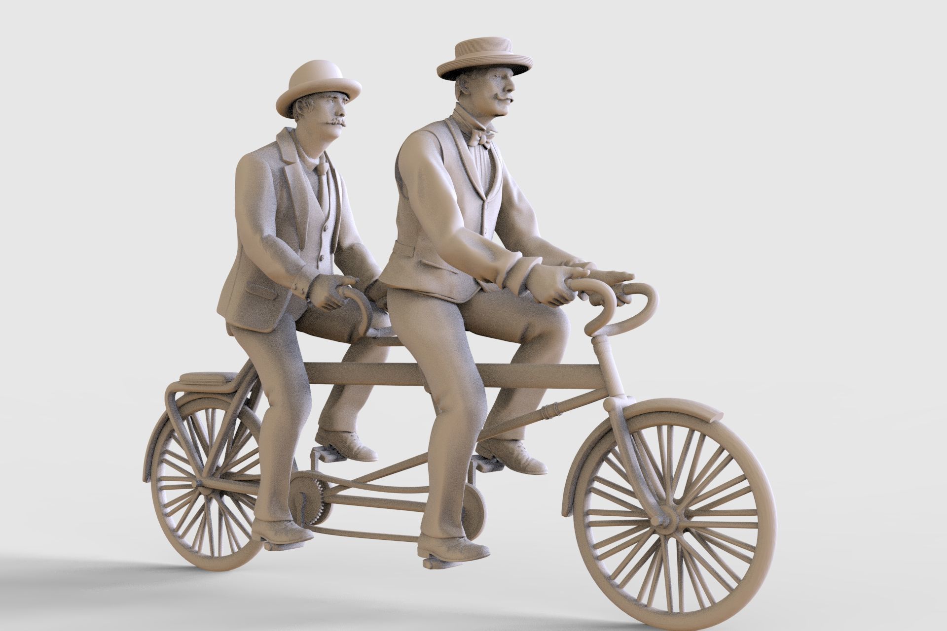 Tandem bike 3D print model_47