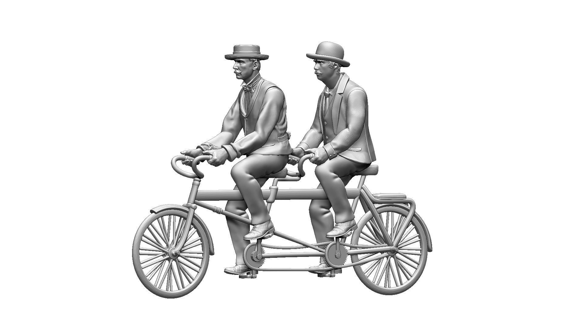 Tandem bike 3D print model_51