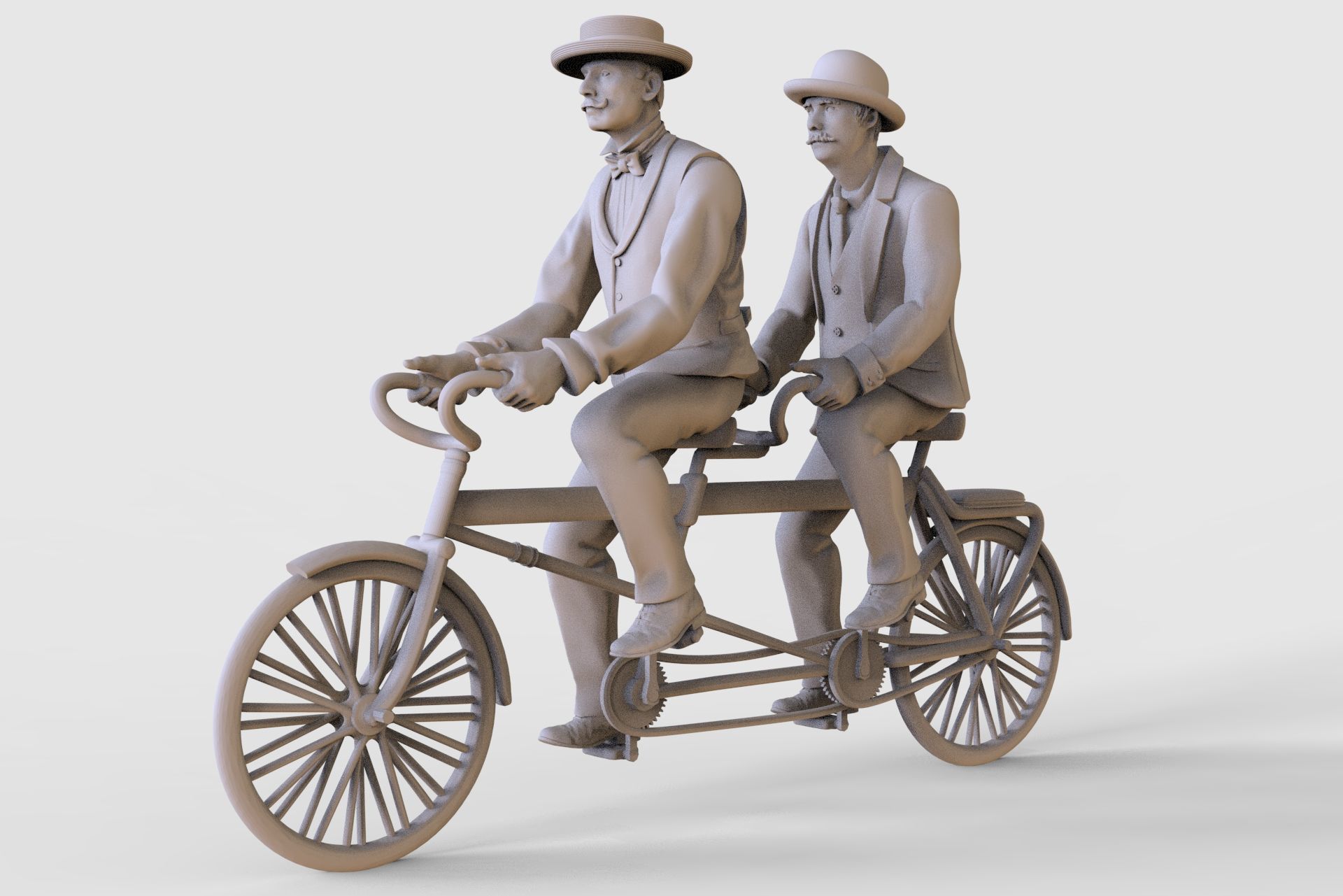 Tandem bike 3D print model_59