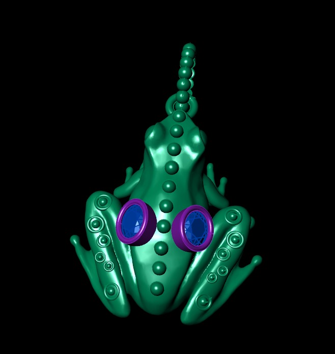 Frog pendant 3D print model_1
