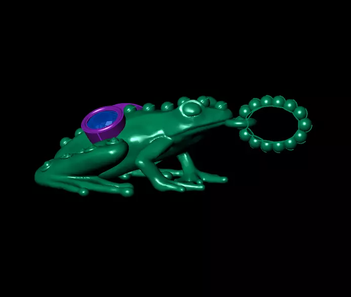 Frog pendant 3D print model_0