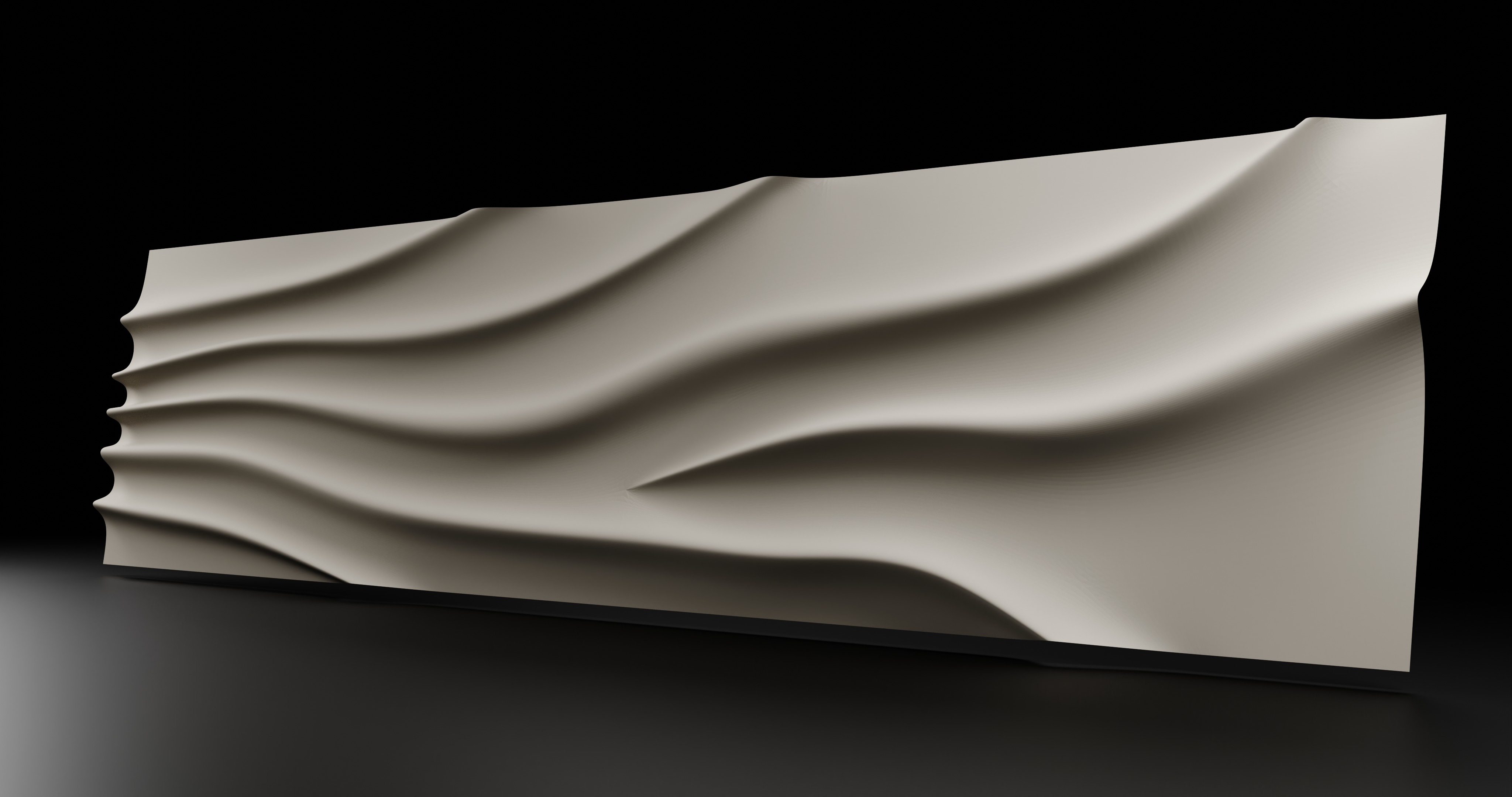 Elegant Front Panel Bas-Relief 3D Mesh for TV Stands 3D print model_2