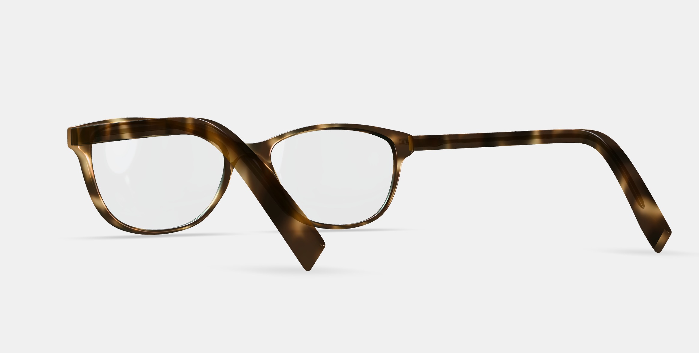 Daisy Eyeglasses in Oak Barrel Low-poly 3D model_3