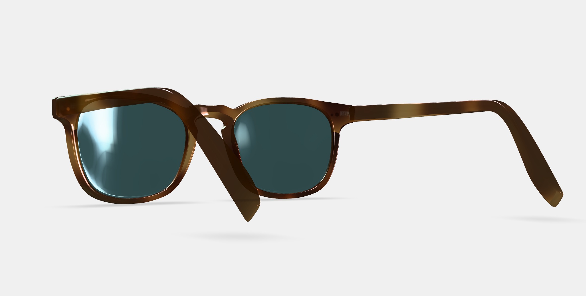 Elio Sunglasses in Black Walnut Low-poly 3D model_3