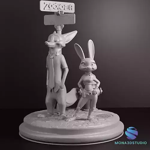 ZOOTOPIA DIORAMA CUTTED 3D print model