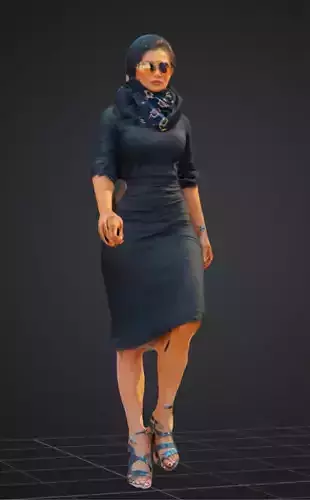 A woman dressed in black