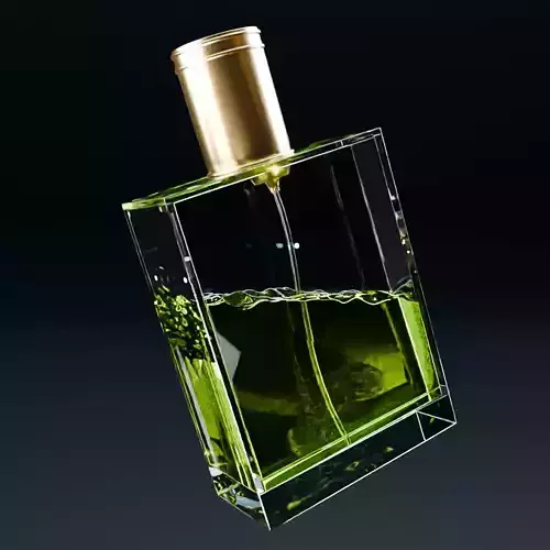 Luxury bottle light green 3D model for advertising