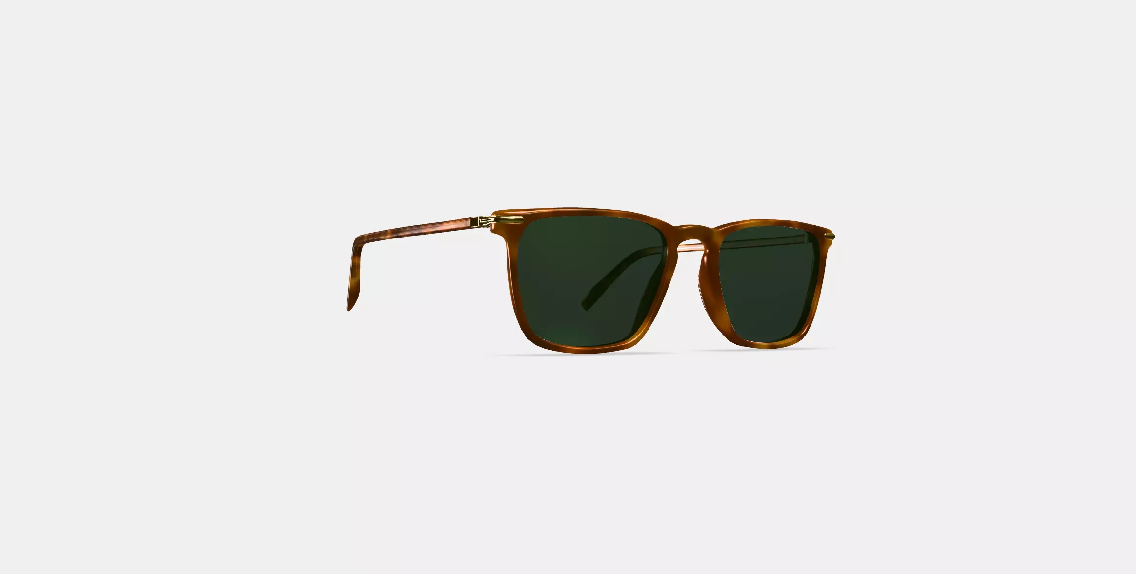 Sutton Sunglasses in Saddle Tortoise with Polished Gold Low-poly 3D model