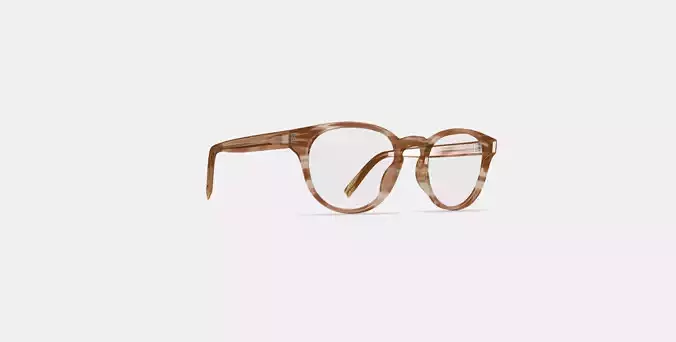 Percey Low Bridge Fit Eyeglasses in Chestnut Crystal Low-poly 3D model