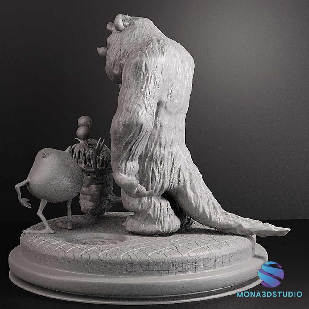 MONSTER INC  DIORAMA CUTTED 3D print model_2