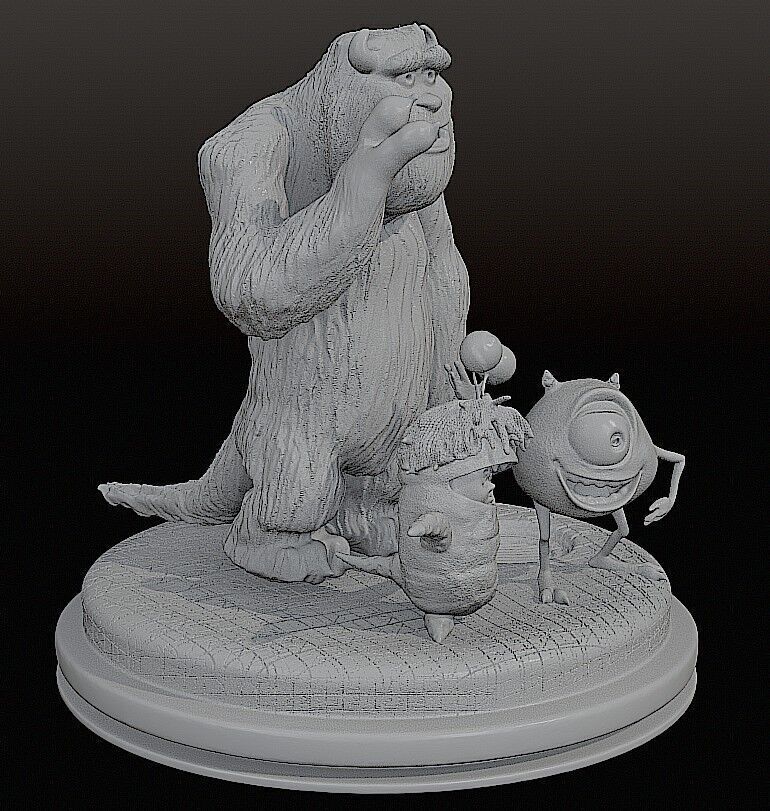 MONSTER INC  DIORAMA CUTTED 3D print model_10